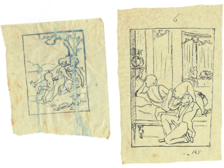 Pair of erotic drawings 1800